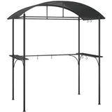 vidaXL Grillpavillon mit Seitenregalen Anthrazit 220x115x230 cm Stahl