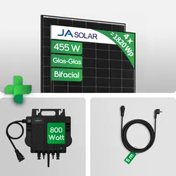 1820W Balkonkraftwerk ohne Speicher Komplettset Photovoltaik Solaranlage mit Growatt NEO 800W WIFI Wechselrichter Smart Mini PV Anlage JA Solarmodulen |  Preis inkl. MwSt. gem. § 12 Abs. 3 UStG