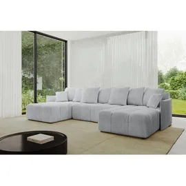 altdecor Ecksofa Samt 6-Sitzer Grau