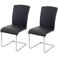 Mendler 2er-Set Esszimmerstuhl HWC-F36, Freischwinger Küchenstuhl Konferenzstuhl ~ Kunstleder,