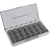 Catekro Pillendose für wöchentliche Tabletten, 3-mal täglich, 7-Tage-Pillendose mit separatem Fach, interne Box mit Gewindeknopf-Struktur, große Medizin-Organizer-Box (weiß)