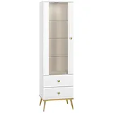 Lomadox Vitrine GUBIN-131 55 x 40 x 190 cm Weiß/Gelb