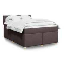 vidaXL Boxspringbett mit Matratze Dunkelbraun 140x200 cm Stoff