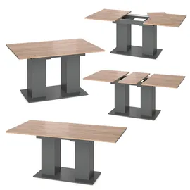 Vicco Esstisch Dix, Anthrazit Goldkraft ausziehbar