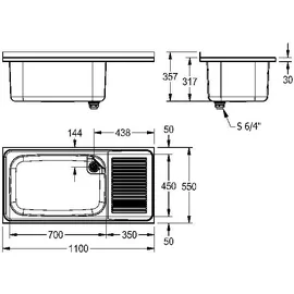 KWC Sirius Mehrzweckbecken 110 x 36 x 55 cm