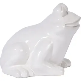 Dobar Keramik-Gartenfigur Frosch Weiß Gr. M