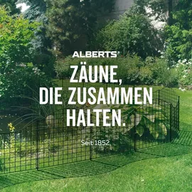 GAH Alberts Alberts Doppelstabmattenzaun 6-5-6, Matten 2,50 m, Höhe 163 m, Länge 10 m, anthrazit, Zaun als Komplettset, Pfosten mit Klemmlasche 60x40 mm | Dunkelgrau