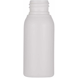 Plastic fles 'Tuffy', 50 ml, HDPE, wit, monding: GPI 24/410