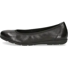 CAPRICE Damen Ballerinas aus Leder Flach, Schwarz (Black Nappa), 39 EU