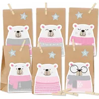 KuschelICH Adventskalender zum Befüllen Eisbär rosa