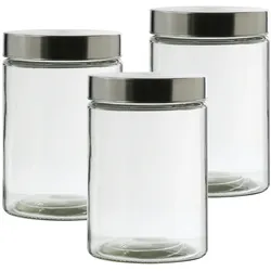 Vorratsdose M Glasbehälter 1,25Liter Aufbewahrungsglas Vorratsglas 3St