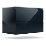 Blumfeldt - Badezimmerschrank Mit Waschbecken, Keramikbecken 80cm, Waschbeckenunterschrank In Anthrazit Hochglanz - Moderner Schrank Fur Stilvolles Bad
