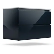 Blumfeldt - Badezimmerschrank Mit Waschbecken, Keramikbecken 80cm, Waschbeckenunterschrank In Anthrazit Hochglanz - Moderner Schrank Fur Stilvolles Bad