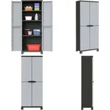 Vidaxl - Kunststoffschrank 68x39x171,5 cm - Aufbewahrungsbox - Garderobe - Werkzeugschrank - Regal - Grau - Home & Living