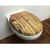 ADOB WC-Sitz Chinesische Schrift, mit messingverchromten Scharnieren