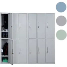 Mendler Schließfach Boston T829, Schließfachschrank Wertfachschrank Spind, Metall 12 Fächer ~ grau