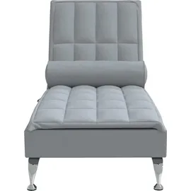 vidaXL Massage-Chaiselongue mit Nackenrolle hellgrau