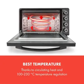 Klarstein Masterchef 60 Mini-Backofen 60l 2000W 100-230 °C Timer schwarz