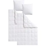 Haeussling Daunenbettdecke + Kopfkissen "Swiss Royal", weiß, B/L: 135cm x 200cm Anzahl Teile 2, B/L: 80cm x 80cm Anzahl Teile 2, Bezug: Baumwolle Füllung: Entendaune/-feder, normal, Füllung Innenkammer: 100% Federn.