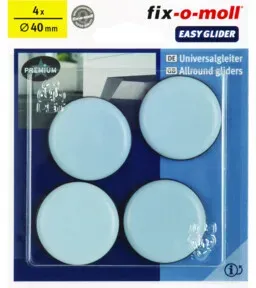 fix-o-moll SUKI, Gleiter rund, Durchmesser 40mm zum Kleben Kunststoff grau