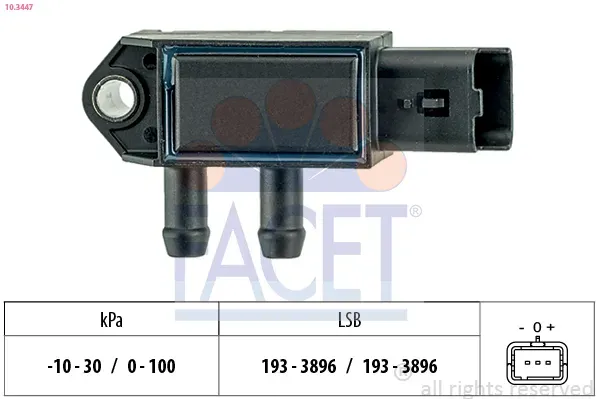 FACET Sensor, Abgasdruck 103447 für Mercedes MITSUBISHI DACIA NISSAN RENAULT