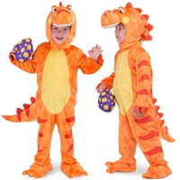 Spooktacular Creations Halloween Kind Orange Dinosaurier T-Rex Realistische Kostüm, Deluxe Dinosaurier Dress Up für Kinder Kleinkind Halloween Süßes oder Saures, Karneval
