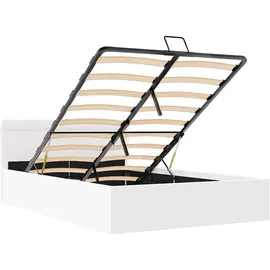 vidaXL Stauraumbett hydraulisch LED 140 x 200 cm weiß