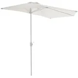 VCM Sonnenschirm   Maße ca. 2,7x1,4 m   Schirm mit Kurbel   Rechteckschirm   Sonnenschutz halbrund   Weiß