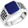 VIVANCE Fingerring VIVANCE "925/- Sterling Silber rhodiniert Lapislazuli" Gr. 19, weiß, Fingerringe, Herren, 019 (60,0), Silber 925 (Sterlingsilber), Fingerring