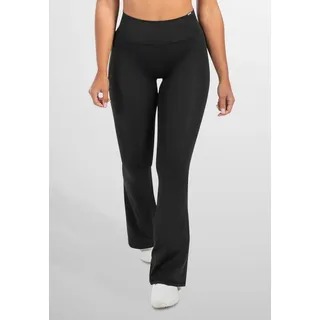 Smilodox Leggings Loreen, Flared Seamless Sportleggings, Blickdicht Slim Fit Booty Yogahose, Elastisch Fitnessleggings, Workout Gym Yoga schwarz S