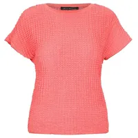 Betty Barclay Strukturshirt mit U-Boot-Ausschnitt in Hot Coral -