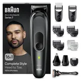 Braun All-In-One Bartpflege Bodygroomer Set, 16-in-1 Barttrimmer / Bartschneider, Trimmer/Haarschneider Herren, Haarschneidemaschine, wiederaufladbar, MGK7470