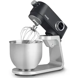 H.Koenig KM120 Küchenmaschine, professionell, multifunktionell, 5 l, Edelstahl, Mattgrau, leistungsstark, 800 W, 8 Geschwindigkeitsstufen
