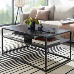 Kadima Design Couchtisch `Modern Edge`, Robuster Industrial-Stil Wohnzimmertisch mit Stauraum. 100x60x45 cm