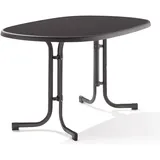 Sieger Boulevard-Klapptisch mit mecalit-Pro-Platte 140 x 90 x 72 cm eisengrau/schieferdekor anthrazit oval