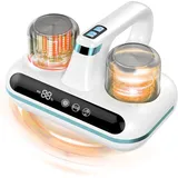 Kabellos Milbensauger mit Staubmilben-Sensor und Intelligente LED-Anzeige,1000W Milbenstaubsauger mit UV-Licht,Für Allergiker, entfernt 99,9% der Allergene, für Matratzen, Sofas 2 pcs Filterelement