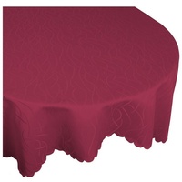 Haus und Deko Tischdecke Tischdecke Oval Damast Streifen Tischwäsche Tischdecken (1-tlg) rot