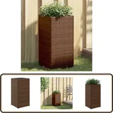 Vidaxl - Pflanzkübel Braun 30x30x60 cm Poly Rattan - Blumentopf - Pflanzgefäß - Gartenmöbel - Balkonpflanzen - Terrasse
