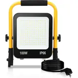 Fluter stativ 100W led Fluter Flutlicht Kaltweiß Gelb Stativ Baustrahler Scheinwerfer Baulampe Außenbereich Innen Garten Garage - Vingo