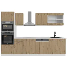 Vicco Küchenzeile R-Line 300 cm Eiche Artisan/Weiß
