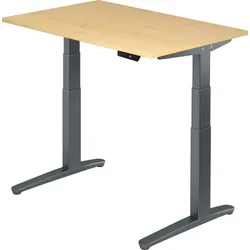Hammerbacher Sitz-Steh-Schreibtisch elektrisch 120x80cm Ahorn/Graphit