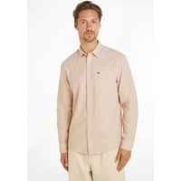 Tommy Jeans Langarmhemd »TJM REG LINEN BLEND SHIRT«, Gr. XXL - N-Gr, tawny sand, , 47967702-XXL N-Gr