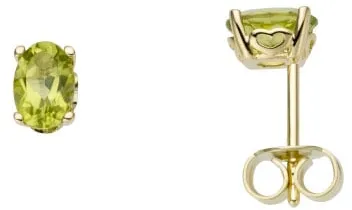 Paar Ohrstecker »Schmuck Geschenk Gold 333 Ohrschmuck Farbstein Edelstein Peridot«, mit Peridot, 30977318-0 gelbgoldfarben-grün + grün