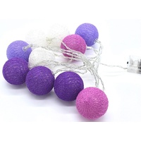 JOKA international LED-Lichterkette LED Lichterkette Cottonballs Cotton Balls in Lila 10tlg, 10-flammig lila