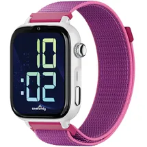 SaveFamily SaveWatch Plus 2 GPS+Cellular 49,8 mm Weiß Stoffarmband Himbeere
