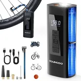 YOUNGDO Fahrradpumpe, Luftpumpe Fahrrad 150PSI, Akku Kompressor 6000mAh, Elektrische Luftpumpe für Fahrrad, Motorrad, Auto