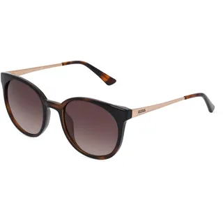 GUESS GU7503 Unisex-Sonnenbrille Vollrand Rund Kunststoff-Gestell, braun