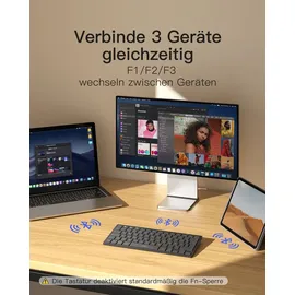 Inateck Bluetooth-Tastatur für iPad Pro/Air/Mini/10.9/10.2/9.7 Grau