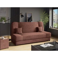 MIRJAN24 Schlafsofa Jonas Cord, mit Bettkasten und Schlaffunktion, mit zwei Kissen, Wellenfeder, 195x87x86 cm rosa