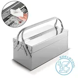 STAHLWERK Werkzeugkasten Edelstahl Werkzeugkiste leer Werkzeugbox